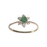 Bague d'occasion or 750 jaune émeraude zirconias - vue 1