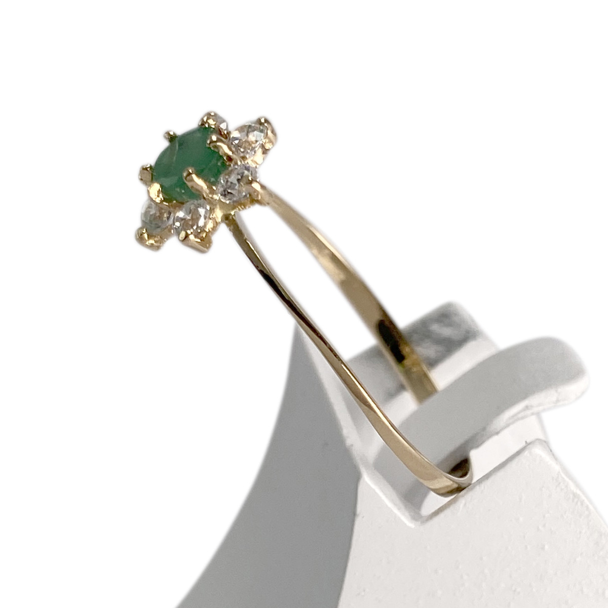Bague d'occasion or 750 jaune émeraude zirconias - vue 2
