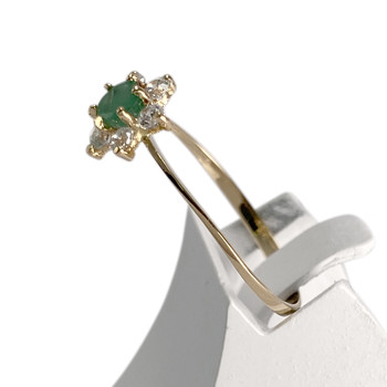 Bague d'occasion or 750 jaune émeraude zirconias
