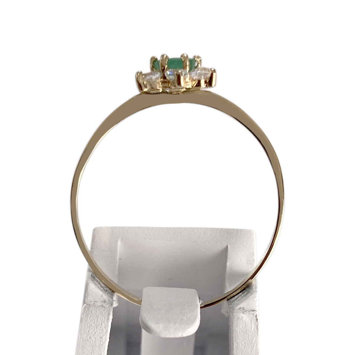 Bague d'occasion or 750 jaune émeraude zirconias - vue 3