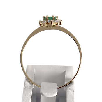 Bague d'occasion or 750 jaune émeraude zirconias