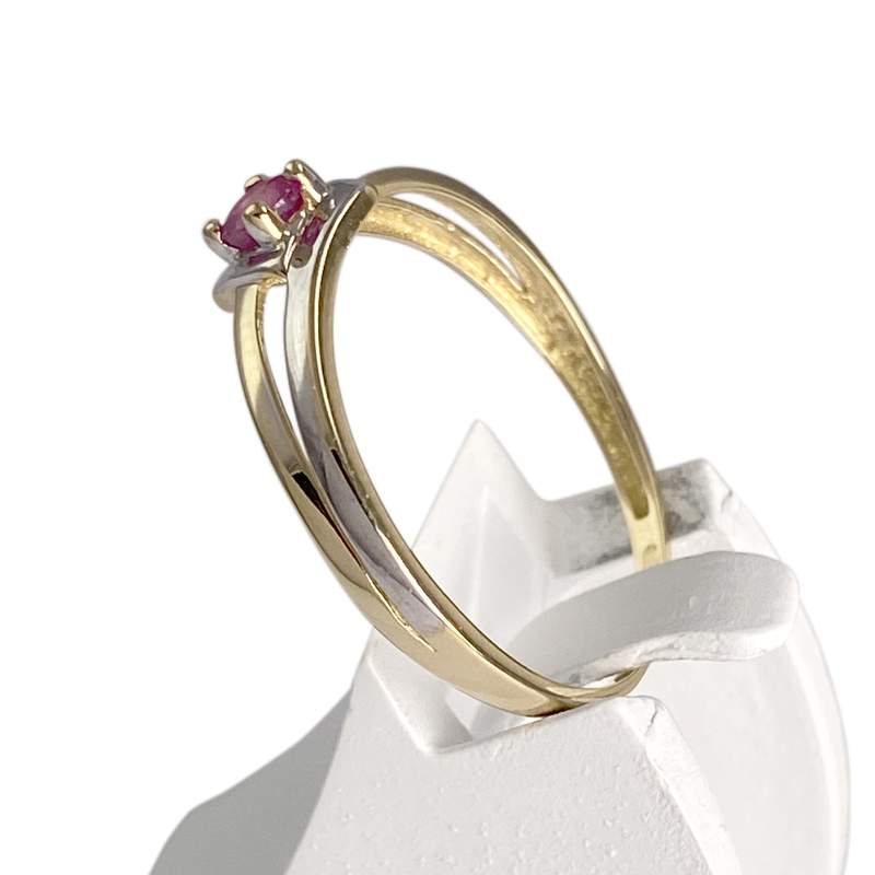 Bague d'occasion or 750 2 tons rubis - vue 2