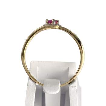 Bague d'occasion or 750 2 tons rubis