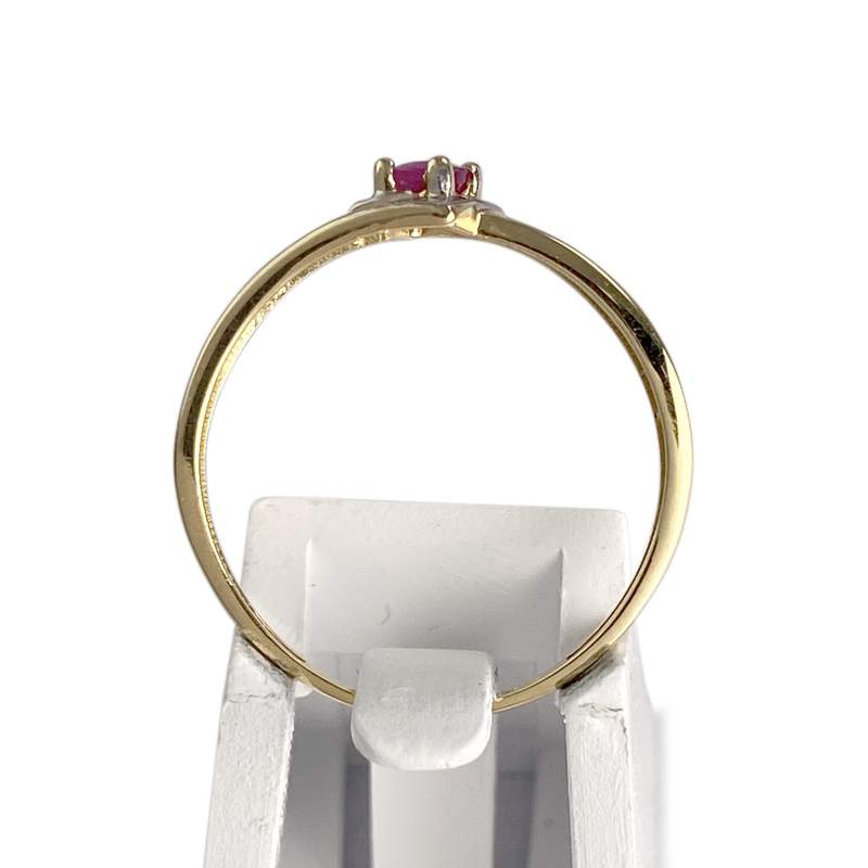 Bague d'occasion or 750 2 tons rubis - vue 3