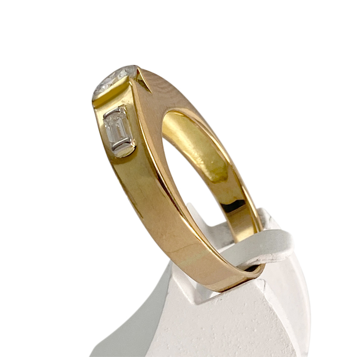 Bague d'occasion or 750 2 tons diamants - vue 2