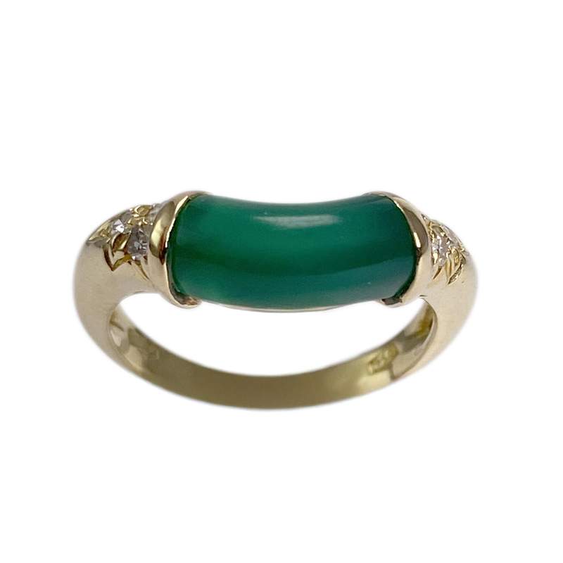Bague d'occasion or 750 jaune diamants agate - vue 1