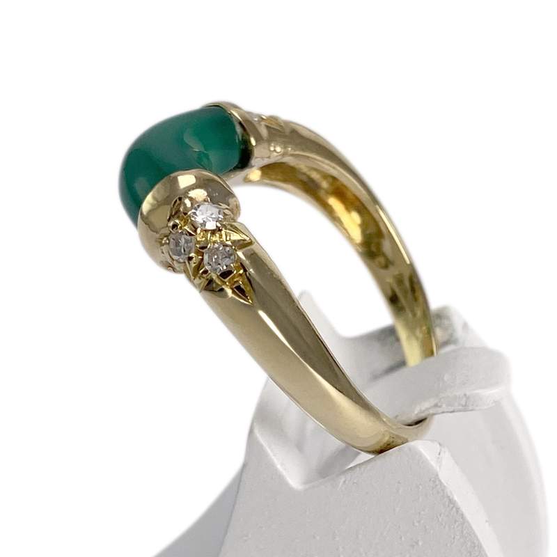 Bague d'occasion or 750 jaune diamants agate - vue 2
