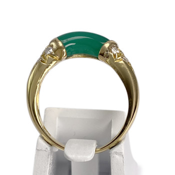 Bague d'occasion or 750 jaune diamants agate