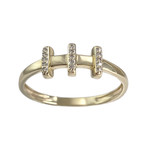 Bague d'occasion or 375 jaune diamants - vue 1