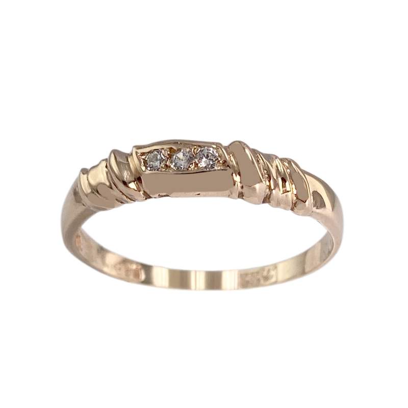 Bague d'occasion or 585 rose zirconias - vue 1