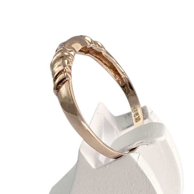 Bague d'occasion or 585 rose zirconias - vue 2