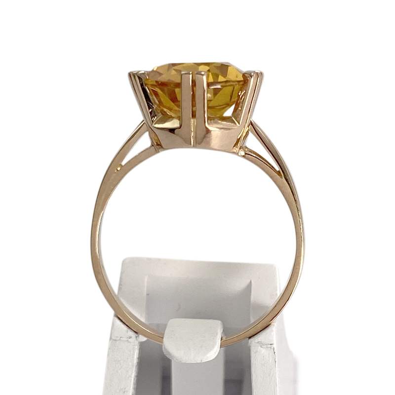 Bague d'occasion or 750 jaune corindon synthétique - vue 3