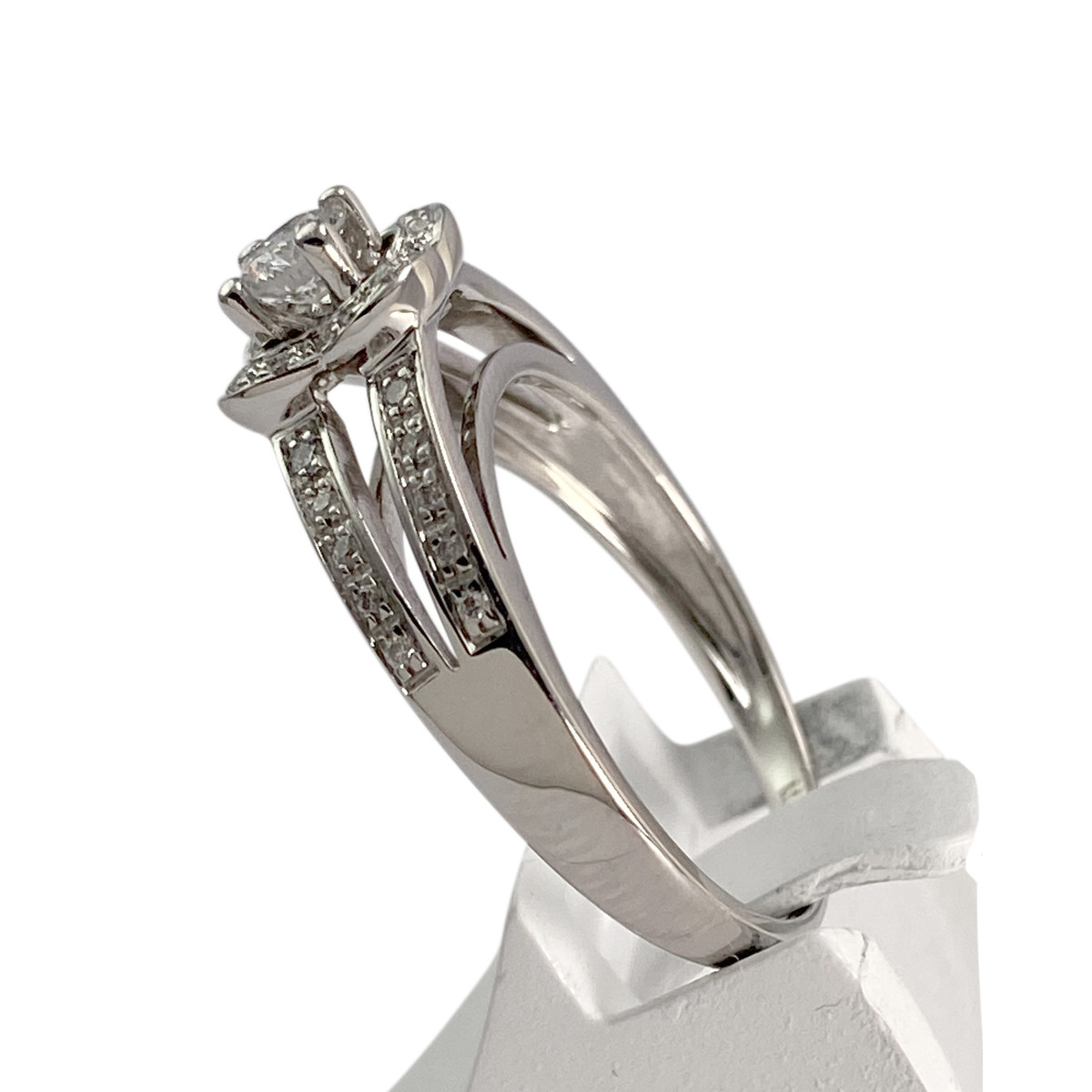 Bague MAUBOUSSIN d'occasion or 750 blanc diamants - vue 2