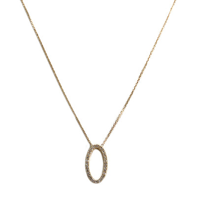 Collier d'occasion or 375 jaune maille forçat diamants - vue 1