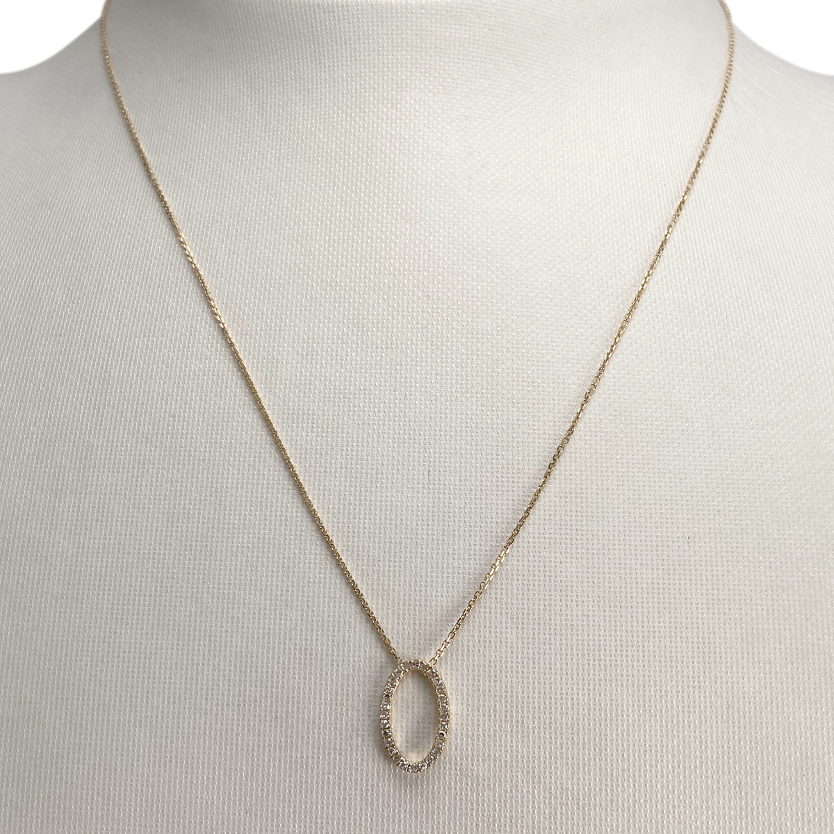 Collier d'occasion or 375 jaune maille forçat diamants - vue 2