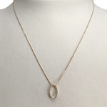 Collier d'occasion or 375 jaune maille forçat diamants - vue 2