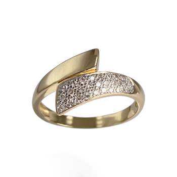 Bague d'occasion or 750 2 tons diamants