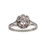 Bague d'occasion or 750 blanc zirconia - vue 1
