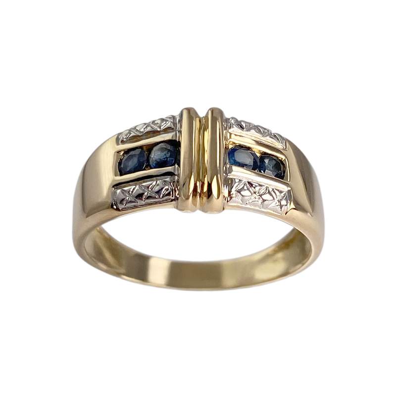 Bague d'occasion  or 750 2 tons saphirs - vue 1