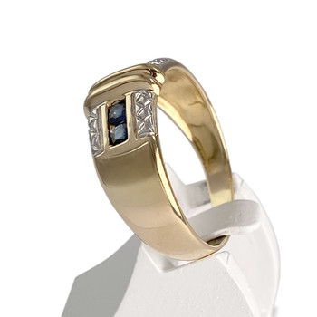 Bague d'occasion  or 750 2 tons saphirs