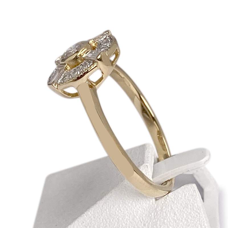 Bague d'occasion or 750 jaune diamants - vue 2
