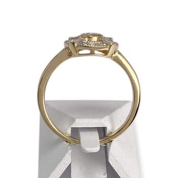Second-hand gold ring 750 yellow diamonds