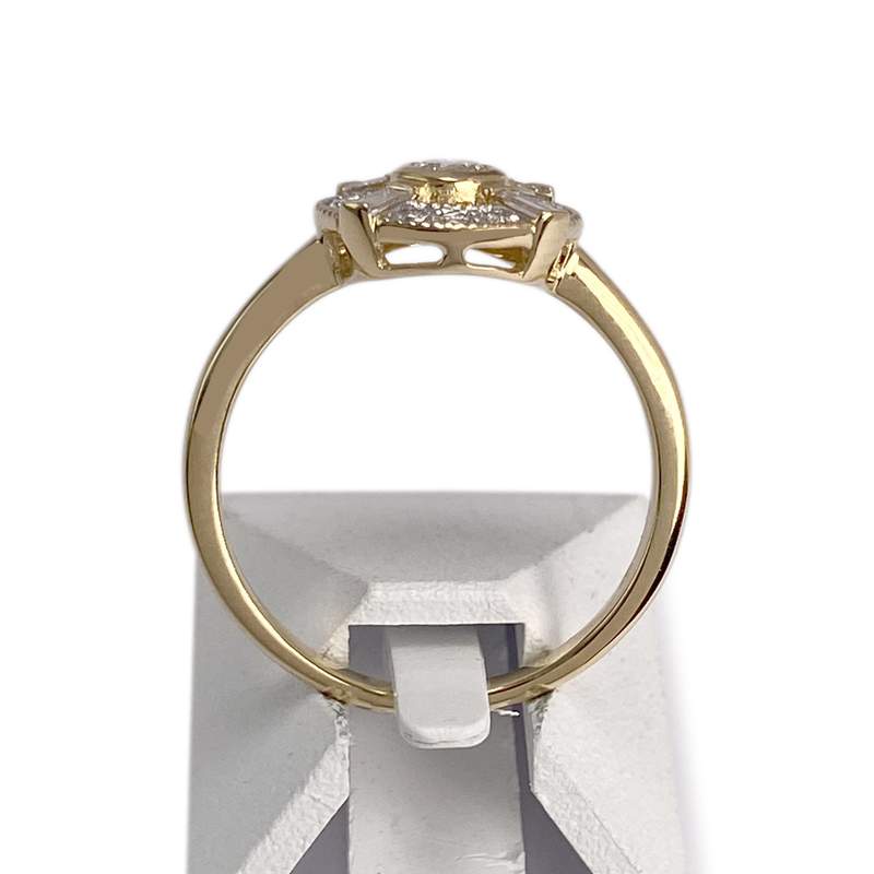 Bague d'occasion or 750 jaune diamants - vue 3