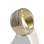 Bague d'occasion or 750 2 tons diamants synthétiques - vue 2