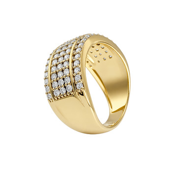 Bague d'occasion or 750 2 tons diamants synthétiques