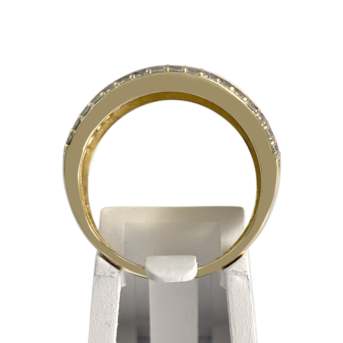 Bague d'occasion or 750 2 tons diamants synthétiques - vue 3