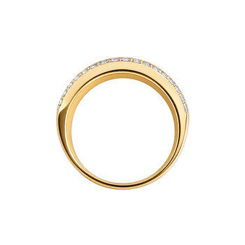 Bague d'occasion or 750 2 tons diamants synthétiques