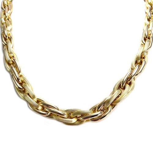 Tweedehands ketting van 750 geelgoud met gedraaide schakels, 45 cm