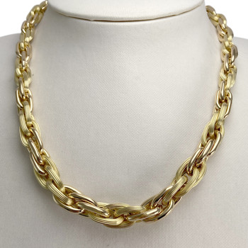 Collier d'occasion or 750 jaune maille torsadée 45 cm