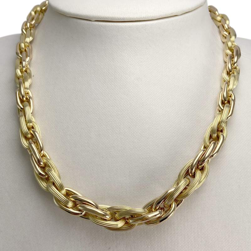 Collier d'occasion or 750 jaune maille torsadée 45 cm - vue 2