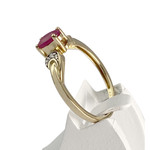 Bague d'occasion or 750 2 tons rubis diamants - vue 2