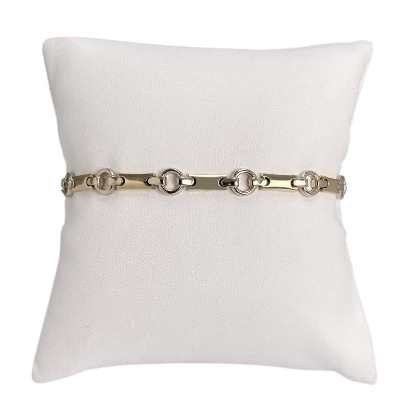 Bracelet d'occasion 2 ors 585 maille fantaisie - vue 1