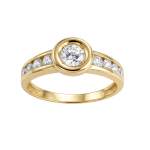 Bague d'occasion or 750 jaune zirconias - vue 1