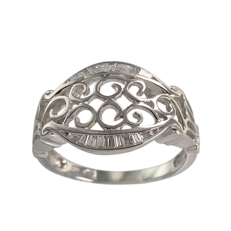 Bague d'occasion or 750 blanc diamants - vue 1