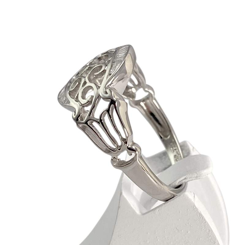 Bague d'occasion or 750 blanc diamants - vue 2