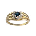 Bague d'occasion or 750 2 tons coeur saphir - vue 1