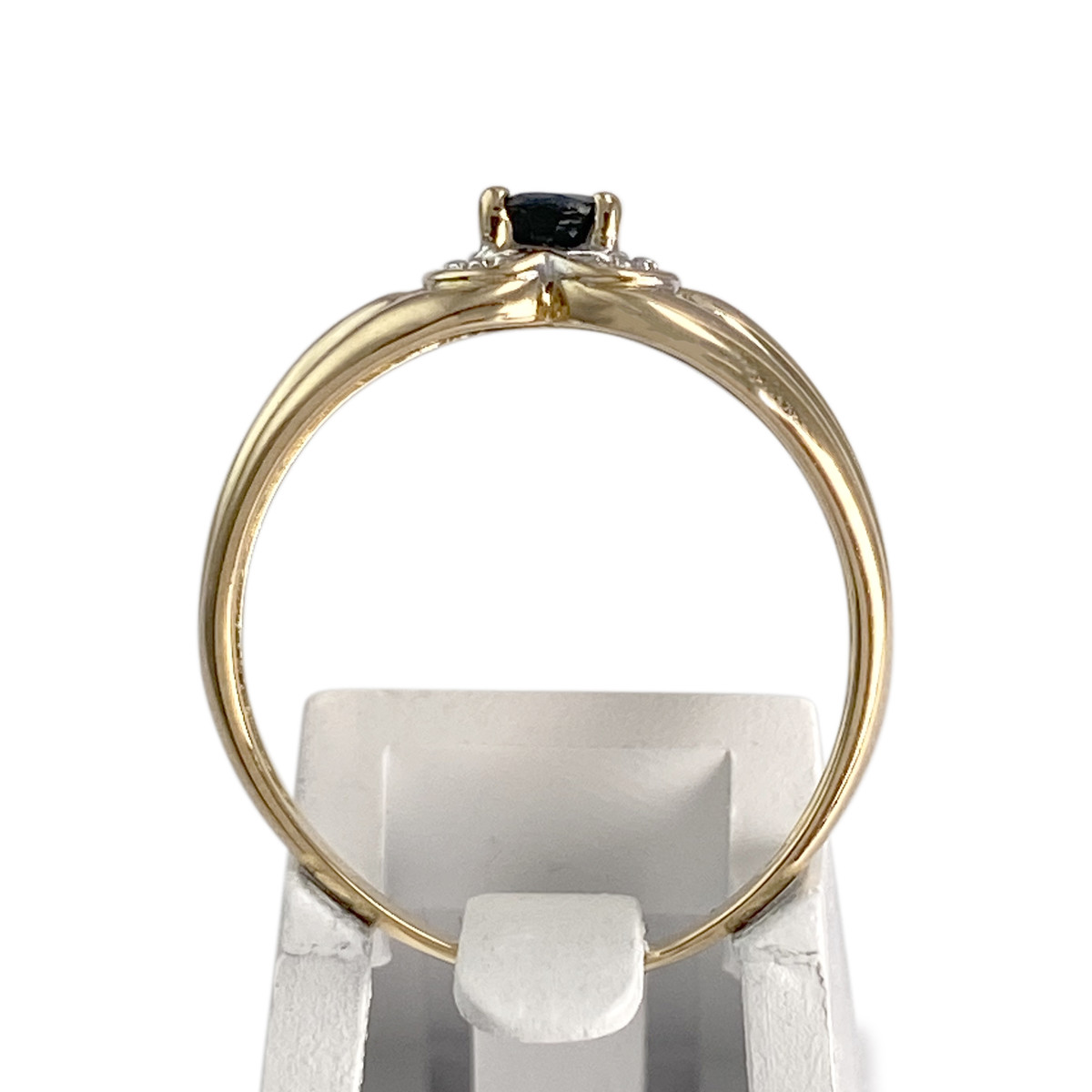 Bague d'occasion or 750 2 tons coeur saphir - vue 3