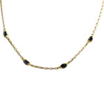 Collier d'occasion or 750 jaune maille cheval saphir - vue 1