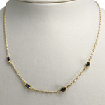 Collier d'occasion or 750 jaune maille cheval saphir - vue 2
