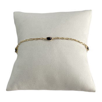 Bracelet d'occasion or 750 jaune maille cheval saphirs 19 cm