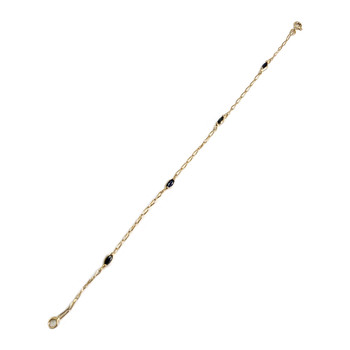 Bracelet d'occasion or 750 jaune maille cheval saphirs 19 cm