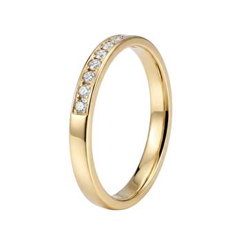 Tweedehands gouden ring 750 gele diamanten