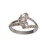 Bague d'occasion or 750 blanc diamants - vue 1