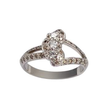 Tweedehands goud 750 witte diamanten ring