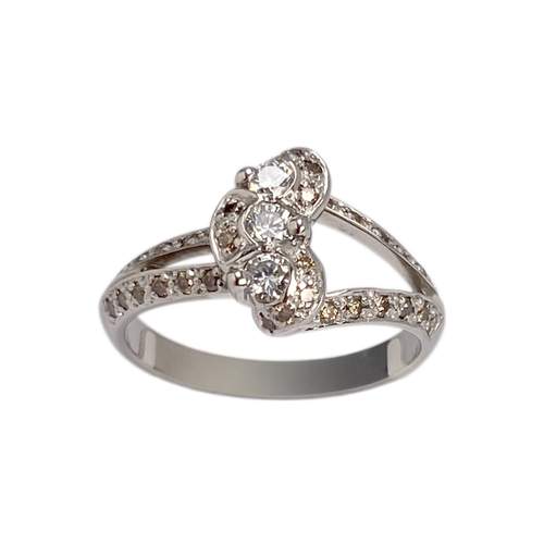 Tweedehands goud 750 witte diamanten ring