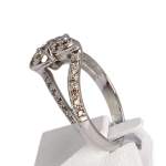 Bague d'occasion or 750 blanc diamants - vue 2